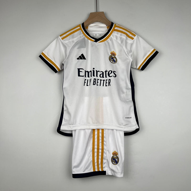 Kit Infantil Real Madrid I 23/24 Adidas - Branca