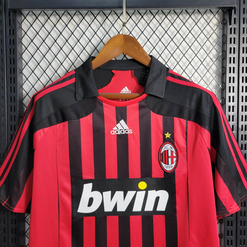 Camisa Milan Retrô 2007/2008 Vermelha e Preta - Adidas