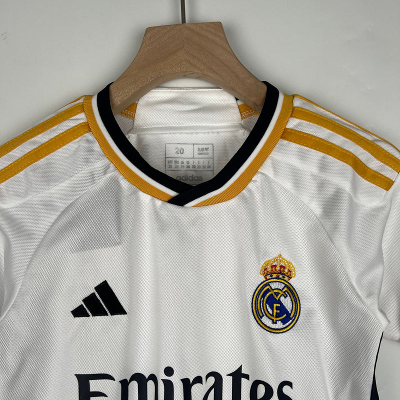 Kit Infantil Real Madrid I 23/24 Adidas - Branca