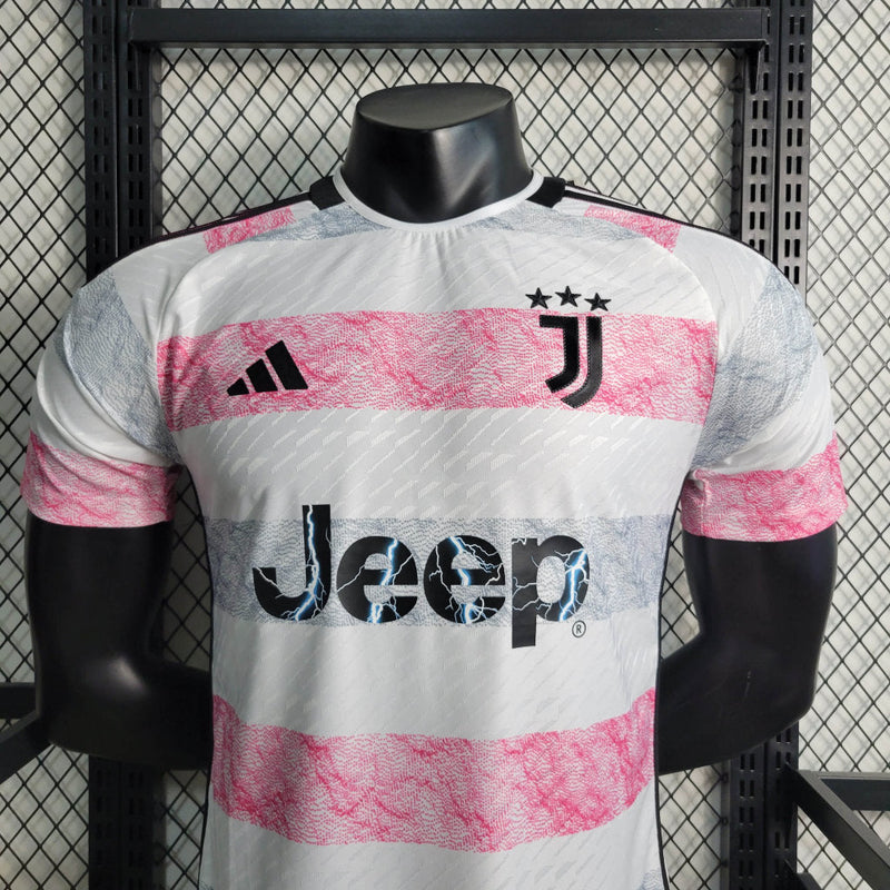 Camisa Juventus II 23/24 Rosa com Branco - Adidas - Masculino Jogador