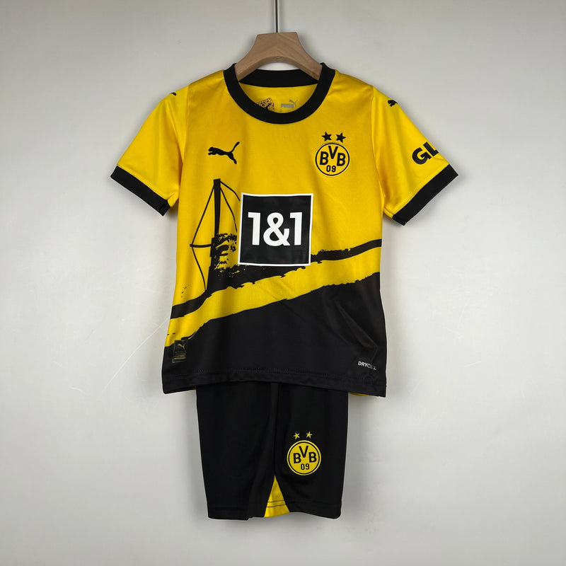 Kit Infantil Borussia Dortmund I 23/24 Puma - Amarela