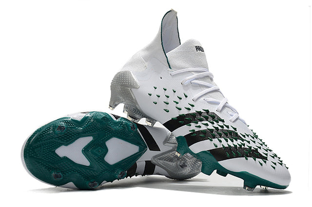 Chuteira Campo Adidas Predator Freak .1 FG White and Green - Cano Alto