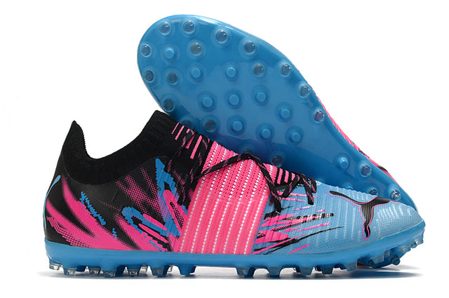 Chuteira Society Puma Future Z FG Blue/Pink - Low