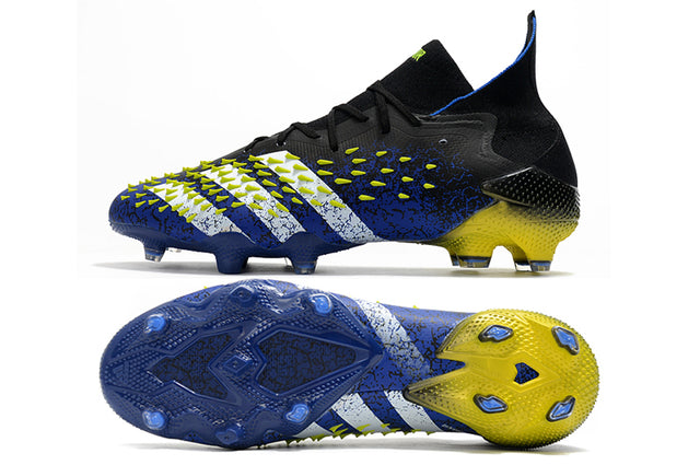 Chuteira Campo Adidas Predator Freak .1 FG Black/Blue/Yellow - Cano Alto