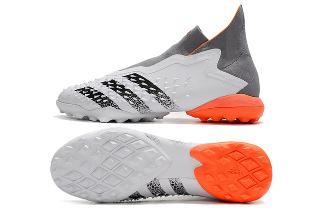 Chuteira Society Adidas Predator Freak + FG Gray/White/Orange - Cano Alto