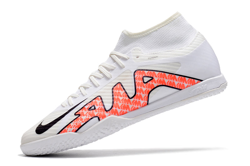 Chuteira Futsal Nike Air Zoom Superfly 9 TF - Branco/Laranja - Cano Alto