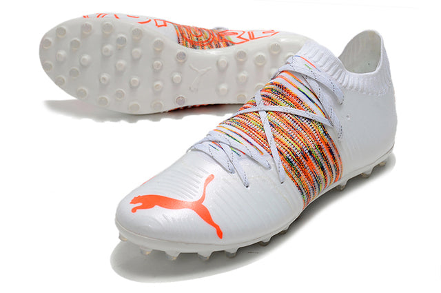 Chuteira Society Puma Future Z FG White/Orange - Low